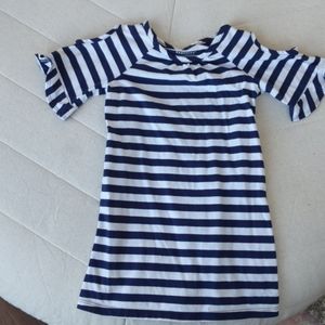 Healthtex navy/white striped cold shoulder sz 4t
